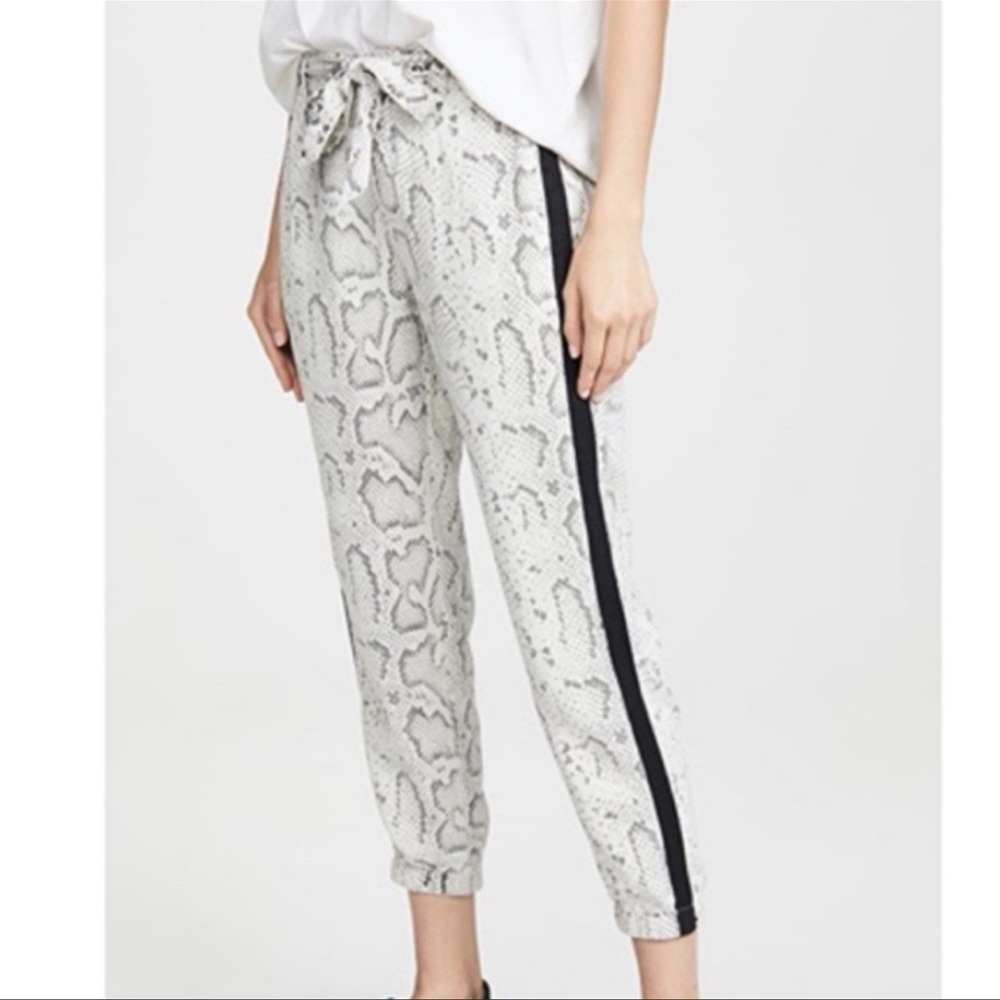!NEW! PAM & GELA Snake Print High Rise Tie Track Jogger Pants - Size P